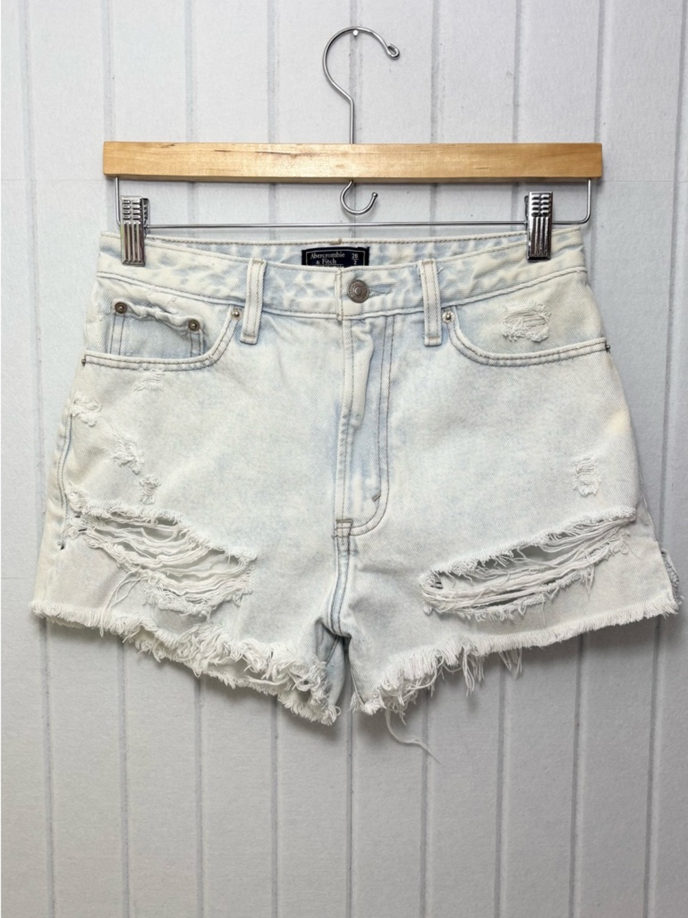 Abercrombie&Fitch‎ Annie High Rise Denim Distressed shorts Size 26/2